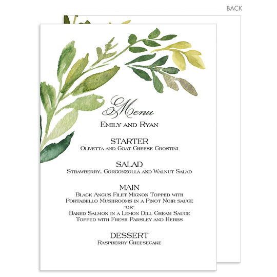 Sprig of Leaves Menus